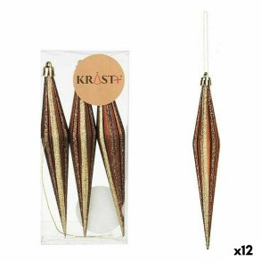 Juledekorationsst Krist+ 00899 Brun PVC Strakt 8,5 x 3,5 x 19 cm (12 enheder)