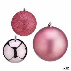 St med julekugler Krist+ 00787 Pink Plastik (12 enheder)