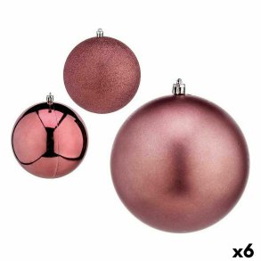 St med julekugler Krist+ 00798 Pink Plastik  12 cm (6 enheder)