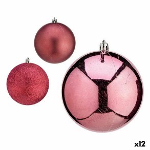 St med julekugler Krist+ 00799 Pink Plastik (12 enheder)