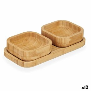 S�t til appetizere Kinvara CN-KT225030 Brun Bambus 23 x 4,5 x 11 cm (12 enheder)