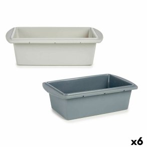 Bageform til bagvrk Kinvara HH038 Lysegr Mrkegr Silikone 1,5 L 16 x 7 x 27,5 cm Svampekage (6 enheder)