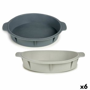 Bageform til bagvrk Kinvara HH156 Lysegr Mrkegr Silikone 30 x 4,5 x 26 cm Cirkulr (6 enheder)