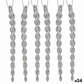 Julepynt Slvfarvet Plastik Skinne 13,5 x 1 x 5,5 cm (24 enheder)