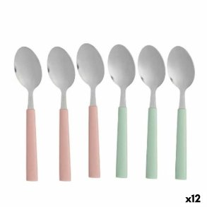 Dessertske st Kinvara CN-KT166096-1T Grn Pink Slvfarvet Rustfrit stl Plastik 15,7 cm Dessert (12 enheder)