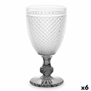 Vinglas Vivalto PR-00816B/BHA6 SMOKE Gennemsigtig Antracit Glas 256 ml Diamant (6 enheder)
