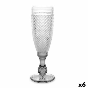 Champagneglas Vivalto PR-00719B/BHA6 SMOKE Gennemsigtig Antracit Glas 185 ml Diamant (6 enheder)