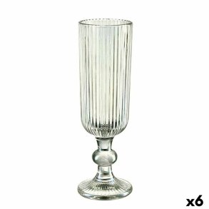 Champagneglas Vivalto OCT-DK80006C Gr�n Glas 160 ml Striber (6 enheder)