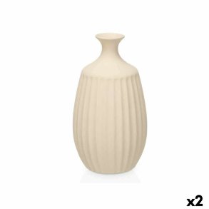 Vase Gift Decor 223-C 223-C Beige Keramik Striber 21 x 39 x 21 cm (2 enheder)