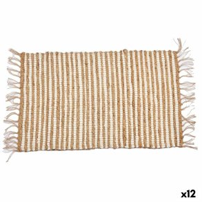 Tppe Hvid Natur Striber 60 x 1 x 90 cm (12 enheder)