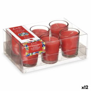 Dufte stearinlysst Acorde 48-A-AR 48-A-AR Rde Frugter Glas (12 enheder)
