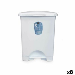 Papirkurv med pedal Hvid Plastik 10 L (8 enheder)