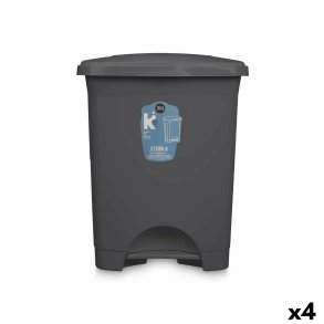Papirkurv med pedal Antracit Plastik 30 L (4 enheder)