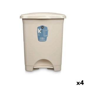 Papirkurv med pedal Beige Plastik 30 L (4 enheder)