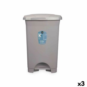 Papirkurv med pedal Gr Plastik 50 L (3 enheder)