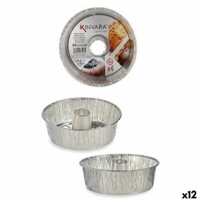 St med kagedser Kinvara 30286C Slvfarvet Aluminium 19,5 x 19,5 x 6 cm 4 Dele (12 enheder)