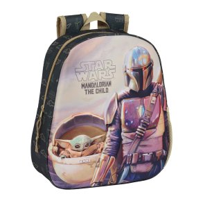 3D Brnetaske The Mandalorian Sort Beige 27 x 33 x 10 cm