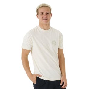 Kortrmet T-shirt til Mnd Rip Curl Stapler Hvid