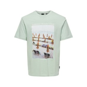 Kortrmet T-shirt til Mnd Only & Sons Onskolton Reg Beach Surf Grn
