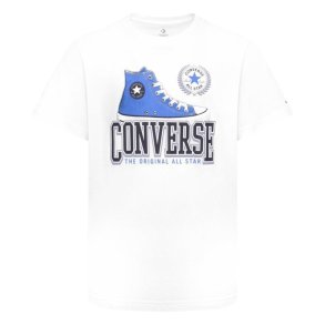 Brne Kortrmet T-shirt Converse Script Sneaker Gfx Sse Hvid