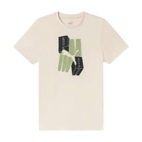 Brne Kortrmet T-shirt Puma Essentials+ Graphic Beige