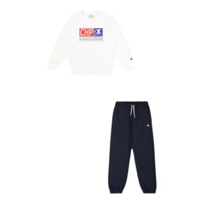 Trningsdragt til brn Champion Champion Chandal Champion Crewneck Sweatsuit Nio Bl Hvid