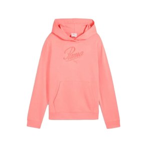 Sweatshirt med htte til piger Puma Puma Essentials Script Pink Koral