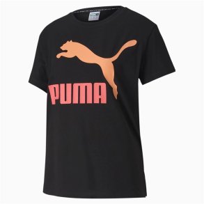 Kort�rmet T-shirt til Kvinder Puma Puma Classics Logo Tee Sort