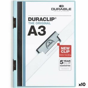 Dokumentmappe Durable Duraclip 60 Bl Gennemsigtig A3 (10 enheder)