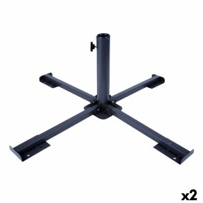 Fod for strandparasol Aktive 86 x 34 x 86 cm Sort Metal (2 enheder)