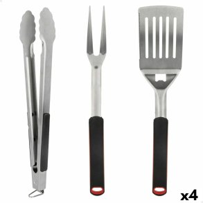 St med grillredskaber Aktive 3 Dele Havegrill Rustfrit stl 9 x 41 x 5 cm (4 enheder)