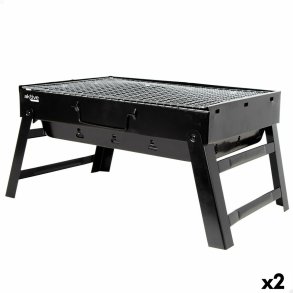 Havegrill Transportabel Aktive Rektangulr Sort 50 x 23 x 30 cm (2 enheder)