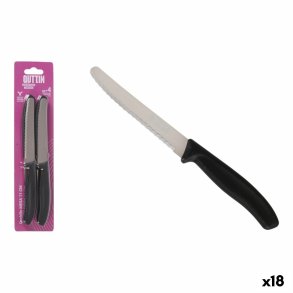 Knivst Quttin Sort Slvfarvet Rustfrit stl 11 cm 4 Dele (18 enheder)