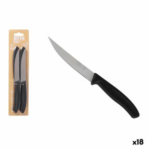 Kdkniv St Quttin 11 cm Sort Slvfarvet Rustfrit stl 4 Dele (18 enheder)