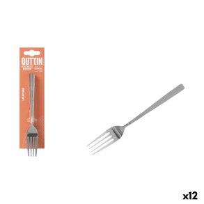 St med dessertgafler Quttin LOUVRE Slvfarvet 1,5 mm 14,8 x 3,2 cm 6 Dele (12 enheder)