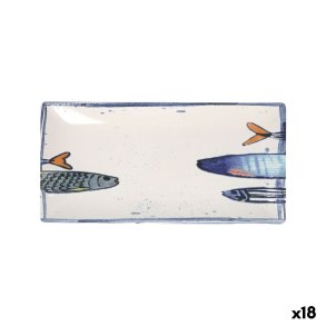 K�kkenspringvand La Mediterr�nea Peixe 2.0 Multifarvet Keramik Rektangul�r 30 x 15 x 2 cm (18 enheder)