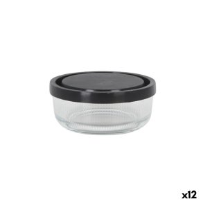 Madkasse Borgonovo Igloo lines Sort Gennemsigtig Glas 320 ml (12 enheder)