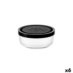 Madkasse Borgonovo Igloo lines Sort Gennemsigtig Glas 2,2 L (6 enheder)