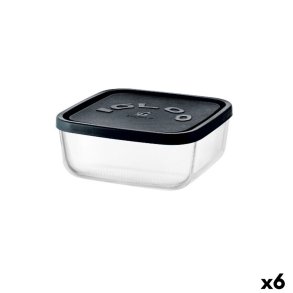 Madkasse Borgonovo Igloo lines Sort Gennemsigtig Glas 3,2 L (6 enheder)