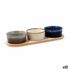 S�t til appetizere Bidasoa Moana Multifarvet Keramik 29 x 10 x 4,5 cm 4 Dele (12 enheder)