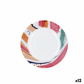 Dyb tallerken Quid Acuarela Hvid Bioplast � 20 cm (12 enheder)