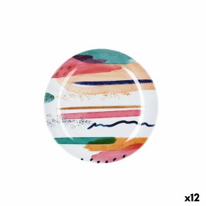 Desserttallerken Quid Acuarela Hvid Bioplast � 20 cm (12 enheder)