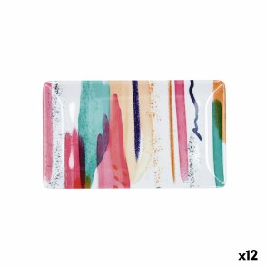 Snack bakke Quid Acuarela Pink 25 x 15 x 2 cm (12 enheder)