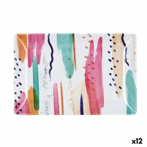 Snack bakke Quid Acuarela Pink 30 x 20 x 2 cm (12 enheder)