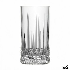 Glas Quid Style Gennemsigtig Glas Striber 460 ml (6 enheder)