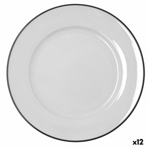 Flad Plade Bidasoa Glacial Filo Hvid Keramik � 30 cm (12 enheder)