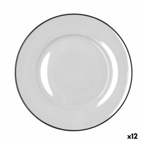 Flad Plade Bidasoa Glacial Filo Hvid Keramik � 27 cm (12 enheder)