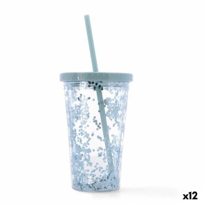 Kop med Suger�r Quid Quidate Bl� Plastik 425 ml (12 enheder)