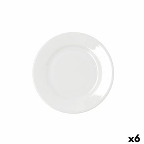 Flad Plade Bidasoa Serenity Hydrozero Hvid Keramik � 21 cm (6 enheder)