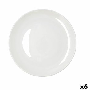 Flad Plade Bidasoa Harmony Hydrozero Hvid Keramik � 27 cm (6 enheder)